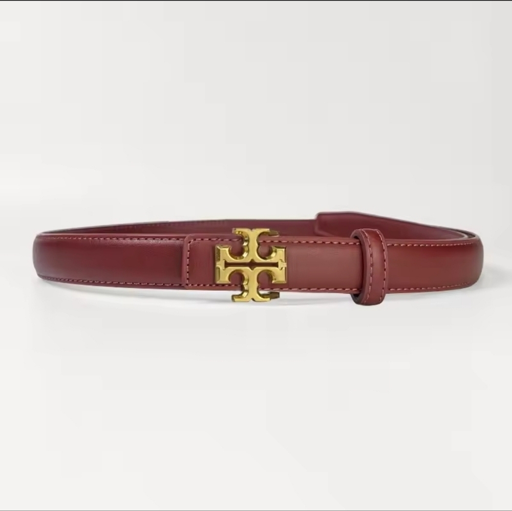 Leather Belt with Gold Emblem - Picture 2 of 2